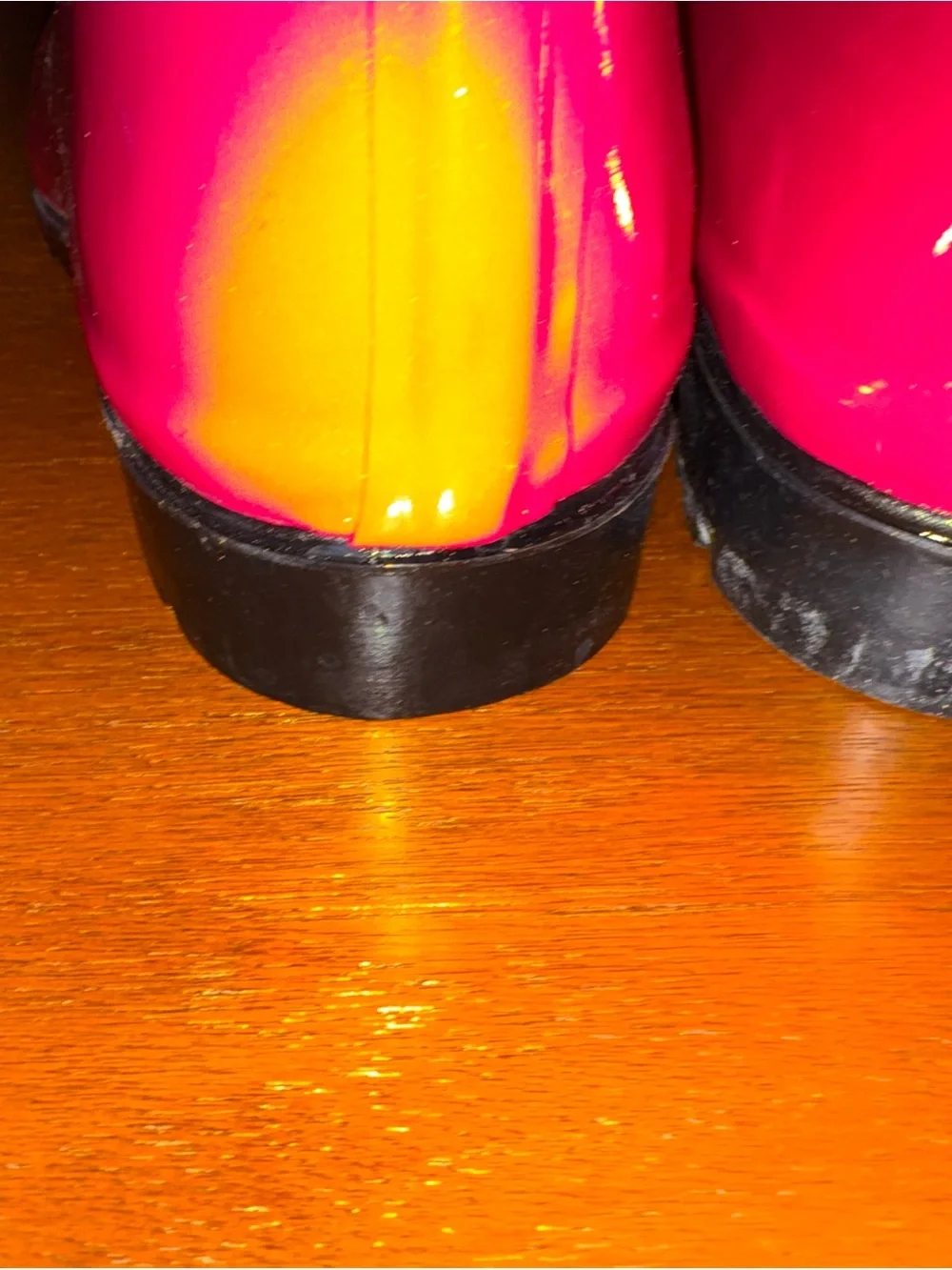 Women's Glossy Pink Rain Boots
